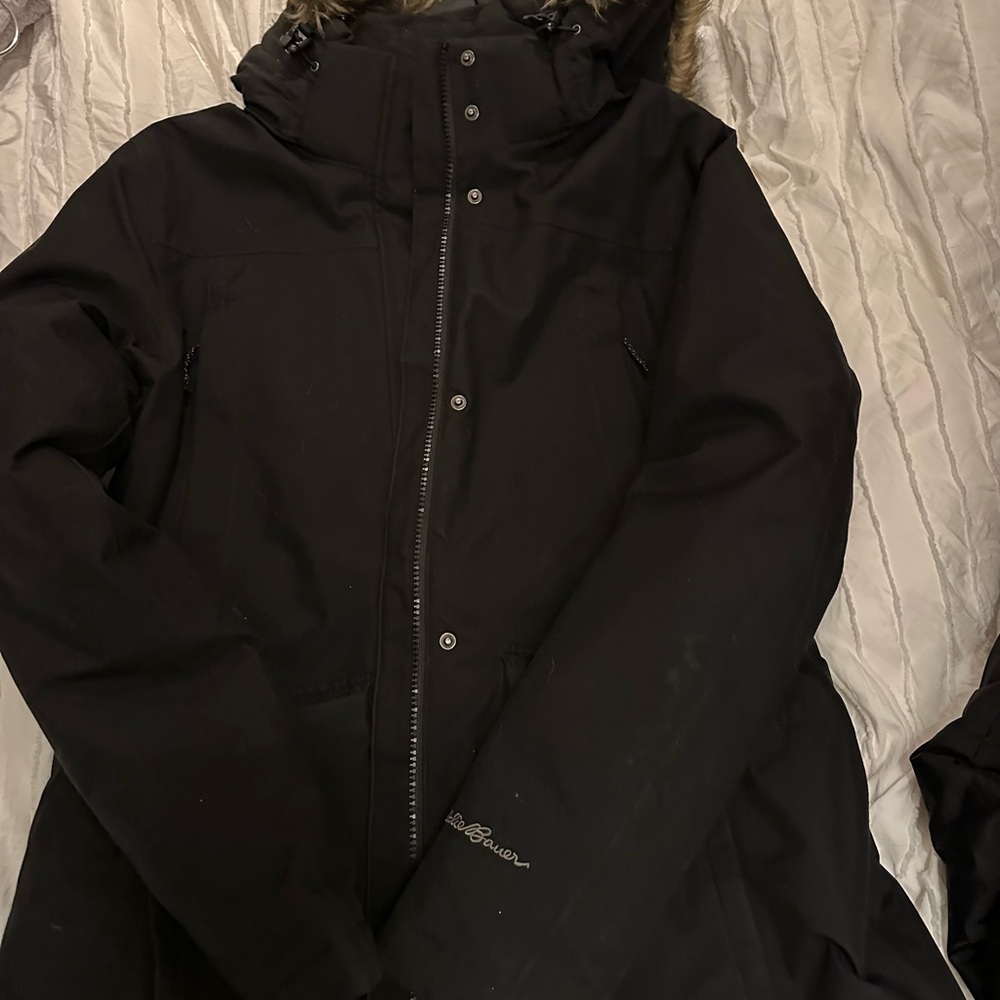 Eddie Bauer Black Hooded Coat